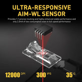 DAREU A950 Black Wireless Tri-Mode Gaming Mouse 12000 DPI with RGB Charging Dock Black Mouse